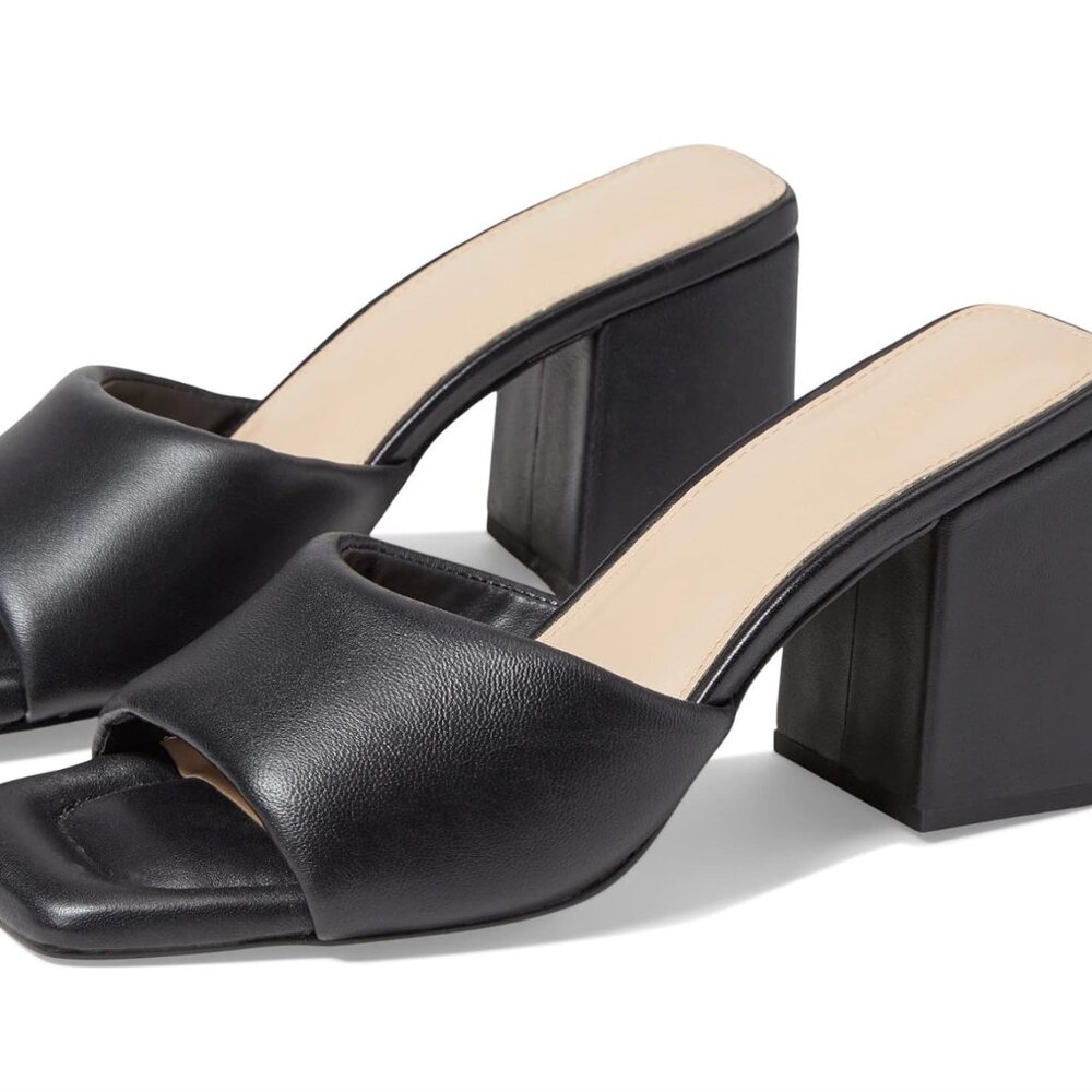 FARYL by Farylrobin - Black Leather Block Heels - Size 6.5